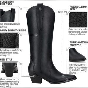 Black Knee Boots for Women